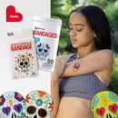 BioSwiss Bandages, Sugar Skull Shaped Self Adhesive Bandage, Latex Free Sterile Wound Care, Fun First Aid Kit Supplies for Kids, 24 Count by TinyTreasures Baby Boutique