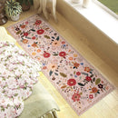 Rug Runners 2x6, Floral Washable Kitchen Rugs for Hallways Area Rugs, Non Slip Long Rug Low Pile Doormat Flower Carpet for Kitchen, Entryway Indoor, Bedroom, Bathroom, Laundry, Pink/Beige by TinyTreasures Baby Boutique