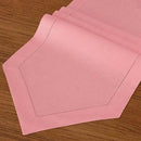 D'Moksha Homes Dusty Pink Linen Table Runner 90 Inches Long - 100% Pure Linen Diamond Table Runner 14 x 90 Inch for Dining, Fall and Halloween - Machine Washable by CozyNest Decor