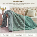 Carriediosa Chunky Knit Throw Blanket 60" X 80" Twin, 100% Hand Made Large Chenille Loop Yarn Soft Fluffy Throws for Couch Sofa Bed, Big Crochet Cozy Heavy Thick Cable Woven Blankets, Sage Green by CozyNest Decor