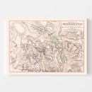 Vintage Map of the Battle of Preussisch-Eylau, 1807