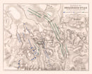 Vintage Map of the Battle of Preussisch-Eylau, 1807