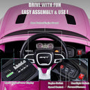 12V 7Ah Kids Electric Ride on Car, Licensed Dodge Charger SRT Hellcat, Battery Powered 4-Wheels Toy Car Electric Vehicle for Kids with Remote Control, 3 Speeds, LED Lights, Music (Pink) by TinyTreasures Baby Boutique