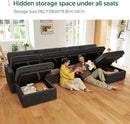 HONBAY Sectional Couch with Storage Seats, Modular Sofa with Storage Ottoman, U Shaped Sectional Couches for Living Room, Grey by CozyNest Decor