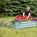 Sunnydaze Galvanized Raised Garden Bed - Metal Raised Bed for Gardening - Outdoor Planter Box for Flowers, Plants, and Vegetables - Green - 48" W x 36" D x 12" H Rectangle by GreenHaven Gardens