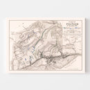 Vintage Map of the Battle of Pultusk, 1806
