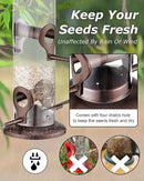 iBorn Metal Bird Feeder Hanging Wild Bird Seed Feeder for Mix Seed Blends Heavy Duty All Metal Coffee Finish,14 Inch 6 Port(Seed is not Included) by CozyNest Decor