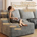 108" Sectional Couches for Living Room Modern Modular Sofa with L-Shape Couchs Upholstered Boneless Couch Deep Seat Sectional Couch with Chaise (Grey, Right Facing Chaise+2Seaters+1Ottoman) by CozyNest Decor