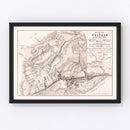 Vintage Map of the Battle of Pultusk, 1806