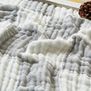 EMME Checkered Throw Blanket Cotton for Couch Soft Muslin Blankets 50"x60" Lightweight Breathable Cooling Soft All Season Gauze, Light Grey by CozyNest Decor