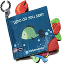 Fish Baby Book 0-6 Months,Touch Feel Cloth Crinkle Books for Babies,Infant Baby Toys 6-12 Months,Learning Education Soft Sensory Mirror Toy,Shower Gifts Easter for Boys Girls-Teether by TinyTreasures Baby Boutique