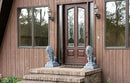 EMSCO Group Guardian Lion Statue – Natural Granite Appearance – Made of Resin – Lightweight – 28” Height by GreenHaven Gardens