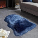 AMTOVO Faux Fur Rug, Dark Blue Small Area Rug, Fluffy Sheepskin Rug, Fuzzy Ultra Soft 2 x 3 ft Shag Rugs for Bedroom Sofa Throw Cushion Room Decor, Sheepskin by CozyNest Decor