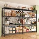 REIBII 69.8" W Storage Shelves 1250LBS Wire Shelving Unit 4 Tier Metal Shelving for Storage Rack Shelves Adjustable Heavy Duty Garage Shelf Pantry Shelves Kitchen Shelving, 69.8"Wx15.8"Dx62.9"H,Black by CozyNest Decor