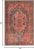 Keen Home Design 2x3 Rug - Machine Washable Entry Rug with Non-Slip Backing, Ideal for Enteryway, Kitchen, Bathroom, Laundry Room - Vintage, Easy Clean, Durable, Low Pile Rug - (2' x 3') by CozyNest Decor