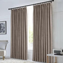 Macochico Extra Wide 100% Blackout Linen Curtains for Sliding Door Pleated Curtains with Hooks Insulated Soft Linen Drapes for Bedroom Living Room with Tieback Light Coffee 100”Wx84”L 1 Panel by CozyNest Decor