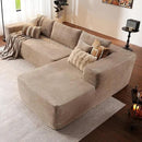 ovios 104" Cloud Sectional Couch with L-Shape Chaise,Modern Modular Sofa with Deep Seat, Upholstered Couches for Living Room Bedroom,No Assembly Required, Camel (Corduroy Fabric) by CozyNest Decor