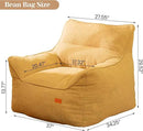 Bean Bag Chair for Adults, Comfy Tufted Bean Bag Chair Sofa with Armrests, Lazy Beanbag Chair with Foam Filler Stuffed Bean Bag Couch Sofa for Reading in Bedroom, Living Room and Dorms by CozyNest Decor