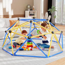 Climbing Dome, 6FT Geometric Dome Climber for Kids, Kids Indoor Outdoor Jungle Gym Supports 600lbs, Easy Assembly Playground Jungle Gym Backyard Play Equipment, Yellow+Blue by TinyTreasures Baby Boutique
