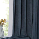 Vision Home Navy Blue Pinch Pleated Full Blackout Curtains Linen Blended Room Darkening Window Panels 108 inch for Living Room Bedroom Thermal Insulated Pinch Pleat Drapes with Hooks 60" Wx108 Lx1 by CozyNest Decor