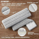 JOYMOOP Flat Mop Pads, Microfiber Mop Cleaning Pads, Washable Pads, Pads Replacement for JOYMOOP Flat Mop or Mop Bucket Set, Pack of 4 Refills 15inch - Grey and Stripe by CozyNest Decor