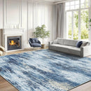 Amada 9x12 Large Area Rug, Modern Abstract Living Room Rug with Non-Slip Backing & Short Pile, Washable Rug with Abstract Pattern for Living Room, Bedroom and Dinning Room, Blue by TinyTreasures Baby Boutique