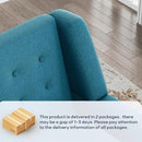 HUIMO Button-Tufted Accent Chairs Set of 2,Upholstered Reading Living Room Chair,Mid Century Modern Chair with Linen Fabric, Club Chair,Comfy Arm Chairs for Living Room,Bedroom,Lake Blue by CozyNest Decor