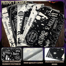 Umigy 6 Pcs Halloween Placemats 12"x18" Gothic Bat Placemats Kitchen Decoration Washable Witch Place Mats Rectangle Skull Table Mats for Halloween Dining Table Accessories(Black White Character Style) by CozyNest Decor