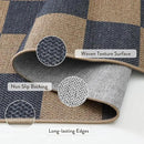 Lahome Checkered Easy Jute Living Room Rugs, 5x7 Dining Room Office Rug Farmhouse Outdoor Patio Carpet, Checkerboard Washable Non Slip Indoor Outdoor Blue Carpet for Backyard Entry Deck by CozyNest Decor