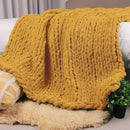 Carriediosa Chunky Knit Throw Blanket 50" X 60", 100% Hand Made Large Chenille Loop Yarn Soft Fluffy Throws for Couch Sofa Bed, Big Crochet Cozy Heavy Thick Cable Woven Blanket, Yellow by CozyNest Decor
