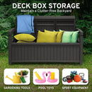 EconoHome 3 Seat Outdoor Storage Bench with Rain Cover - 90 Gallon Capacity - Weatherproof Resin Bench for Patio, Porch, Garden, Yard, Pool Area - Furniture for Pool Accessories, Gardening Tools by GreenHaven Gardens