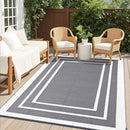 OLANLY Outdoor Rug 8x10 ft Waterproof, Reversible Outdoor Plastic Straw Rug, RV Mat, Indoor Outdoor Carpet Clearance for Patio, Camping, Balcony, Deck, Backyard, Grey & White by GreenHaven Gardens
