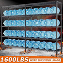 REIBII 1600LBS Storage Shelves Metal Shelving 5 Tier Wire Shelving Unit, 69.8" W Pantry Shelves Kitchen Shelves Adjustable Wire Shelf for Garage Storage Shelves, 69.8" Wx15.8 Dx72.4 H, Black by CozyNest Decor