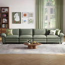 LINSY HOME Oversized Modular Sectional Sofa - 157'' Corduroy Cloud Couch Deep Seat Modular Sofas Soft Modern Comfy Couches for Living Room Apartment Office, Green by CozyNest Decor