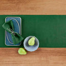 Solino Home Linen Pine Green Table Runner 90 Inches Long - 100% Pure Linen 14 x 90 Inch Table Runner for Fall, Autumn, Thanksgiving - Fete by CozyNest Decor