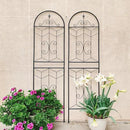 Metal Garden Trellis Rustproof Trellis for Climbing Plants Outdoor Flower Support (Black-2 Pack, 71"x19.7") by GreenHaven Gardens