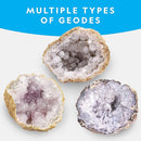 NATIONAL GEOGRAPHIC Break Open 5 Jumbo Geodes - Earth Science Kit with 5 Premium, Extra-Large Geodes with Crystals, Goggles & Display Stands, Science Gifts, Fun Stuff for Kids (Amazon Exclusive) by TinyTreasures Baby Boutique