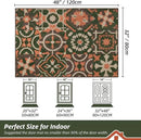 BEQHAUSE Dirt Trapper Door Mat 32" x 48", Non-Slip Entryway Rugs Washable, Floor Mat Stain Resistant and Absorbent Welcome Mat for Front Back Door, Muddy Wet Shoes & Paws, Boho Geometric Floral by CozyNest Decor
