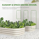 DaisyVibe Raised Garden Bed Kit, Planter Raised Garden Boxes Outdoor, Oval Large Metal Raised Garden Beds for Vegetables Flowers (White, 5ftx2ftx1ft) by GreenHaven Gardens