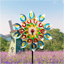 Wind Spinners, Large Metal Windmill 24" Dia 84" High, Outdoor Wind Sculpture & Spinners for Yard Garden Decor(Double Sided) by GreenHaven Gardens