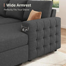 HONBAY Sectional Couch with Pull Out Bed, U-Shaped Sectional Sleeper Sofa with Storage, 6 Seater Sectional Sofa Bed, Mid-Grey by CozyNest Decor