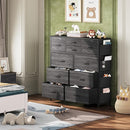 WLIVE Dresser for Bedroom with 10 Drawers, Fabric Dresser Chest of Drawers with Side Pockets and Hooks, Sturdy Metal Frame, Drawers Organizer Unit for Room, Hallway, Charcoal Black Wood Grain Print by TinyTreasures Baby Boutique