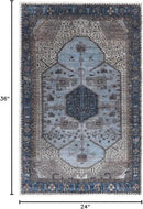 Keen Home Design 2x3 Rug - Machine Washable Entry Rug with Non-Slip Backing, Ideal for Enteryway, Kitchen, Bathroom, Laundry Room - Vintage, Easy Clean, Durable, Low Pile Rug - (2' x 3') by CozyNest Decor