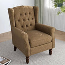 Lumibee High Back Accent Chair,Upholstered Wingback Armchair with Solid Wood Legs for Small Spaces,Comfy Single Sofa Chair for Living Room,Bedroom,Office-Gray by CozyNest Decor