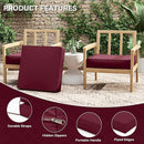 Patio Chair Cushions 24 X 24 X 5 Inch Waterproof Outdoor Seat Cushions for Patio Furniture, Outdoor Sofa Couch Pads with Ties & Handle, Set of 2, Burgundy by GreenHaven Gardens