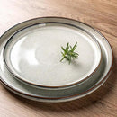 GBHOME Ceramic Dinnerware Sets for 4, 12 Pieces Stoneware Plates and Bowls Sets, Reactive Glaze Dishes -Scratch Resistant, Dishwasher&Microwave Safe, Green Wheat by CozyNest Decor