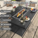 43.3 inch Outdoor Propane Fire Pit 2 in 1 Firepit Table Gas Fire Pit Table with Lid, Glass Wind Guard Rectangle Gas Firepit Table for Garden/Patio, CSA Certification (Dark Grey) by GreenHaven Gardens