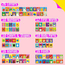 50 PCS Kid First Cognitive Flashcards,Double Sided Printed 7 in 1 Colorful Cards Alphabet,Numbers, Foods,Animals,Shapes,Colors with 3 Reclosable Rings,Learning Tool for Pre-K Kindergarten Toddlers by TinyTreasures Baby Boutique