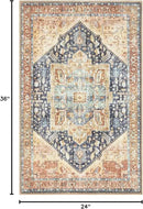 Keen Home Design 2x3 Rug - Machine Washable Entry Rug with Non-Slip Backing, Ideal for Enteryway, Kitchen, Bathroom, Laundry Room - Vintage, Easy Clean, Durable, Low Pile Rug - (2' x 3') by CozyNest Decor