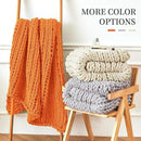 Admitrack Chunky Knit Blanket Throw, 100% Hand Knit Chenille Throw Blanket for Sofa & Home Decor, Soft and Cozy Knitted Throw Blankets (Orange, 51"x63") by CozyNest Decor